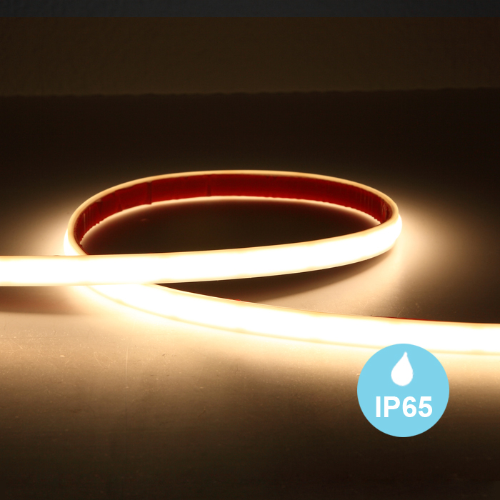 IP65 Warm White LED Strip - High Output 24V COB LED Strip Light