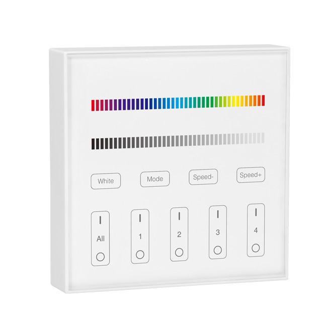 RGBW LED Controller Remote, Wall Mount, 4 Zone