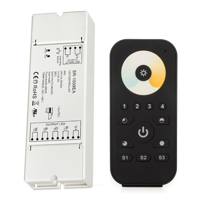 RF Multi Zone Tunable White LED Controller Pro Kit, 4zone, CCT Dimmer