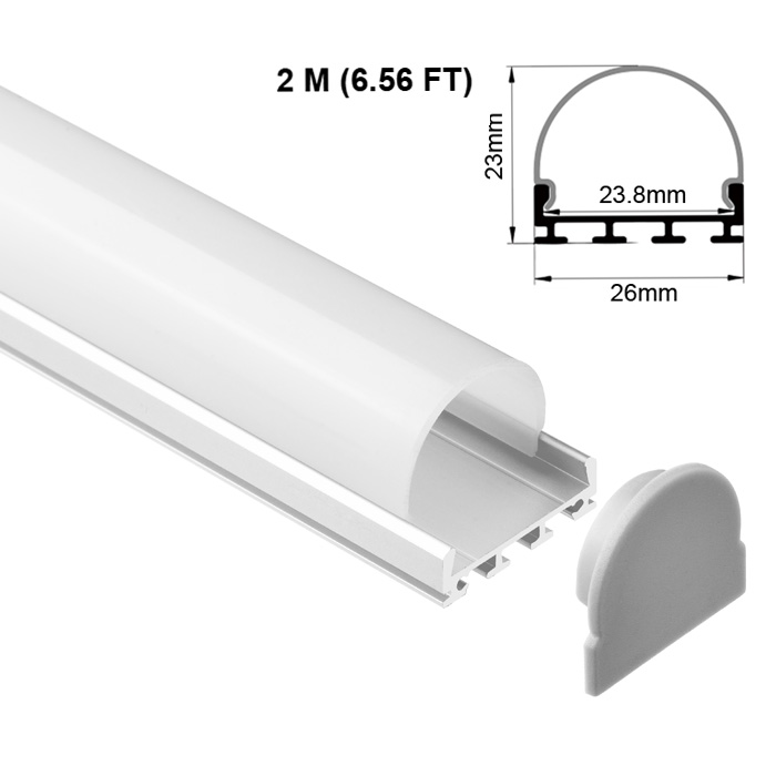 Ceiling LED Strip Channel with Diffuser, 2 M (6.56 FT), MR23C