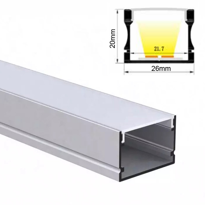 LED Strip Channel with Diffuser, 2 M (6.56 FT), M21