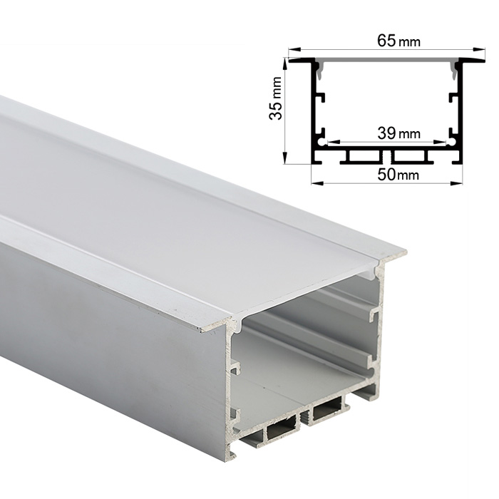 LED Recessed Channel with diffuser for LED Strip, 2M (6.56FT), W32B