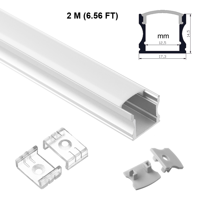 LED Strip Light Channel, Aluminum Extrusion Profile, U Shape 2 M (6.56 FT), S15