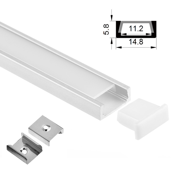 LED Strip Light Channel, Aluminum Extrusion Profile, U Shape 1.17M (3.83FT), 4S06