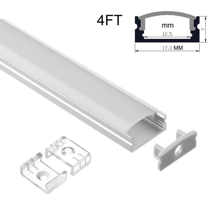 LED Strip Light Channel, Aluminum Extrusion Profile, 1.17M (3.83FT), 4S07