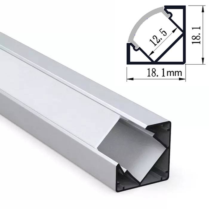 LED Strip Mounting Channel - Corner Mounted, 2 M (6.56 FT), C18