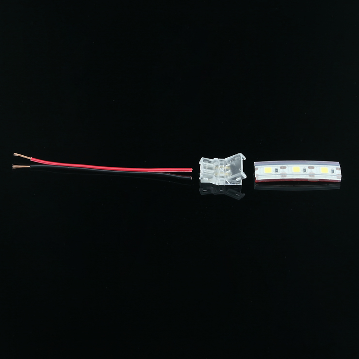 2 Pin Waterproof LED Strip to Wire Solderless Connector for 12mm Strip