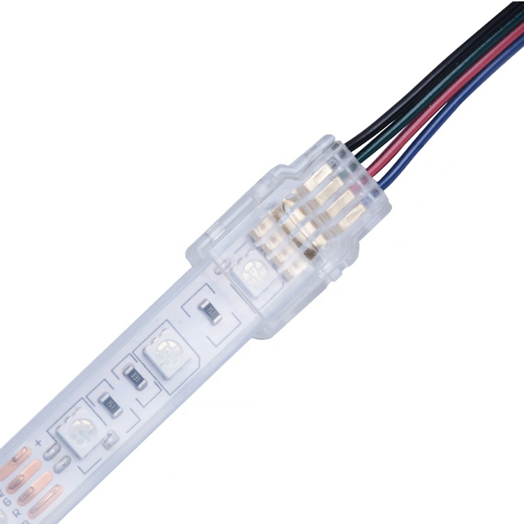 Waterproof 4 Pin RGB 5050 LED Strip to Wire Solderless Connector