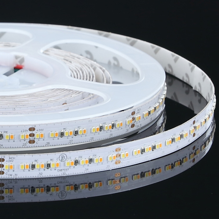 High CRI 95+ 2216 24V LED Strip Light, Tunable White 2700K-6500K, 320/m, 5m Reel