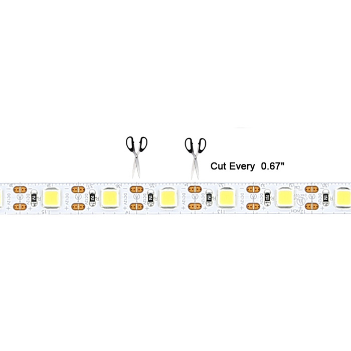 CRI 95+ 2835 Flexible LED Light Strip, 120 LED/M, 12V, 5m