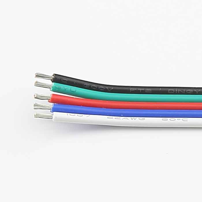 5 Pin RGBW LED Extension Cable - 5 Conductor Wire, 22 AWG, by the foot