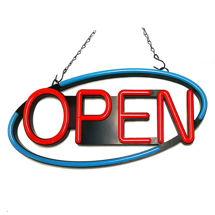Bright LED Open Sign with ON & Off Switch Red White and Blue Vertical LED Neon Open Sign for Business Lightweight & Energy Efficient 
