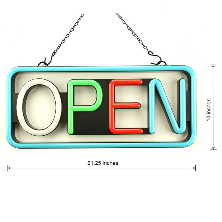 Electric Flashing LED Neon Open Sign for business, Rectangle, Colorful 21