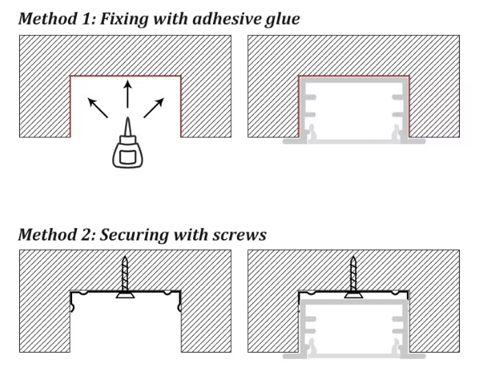 LED Strip Lighting Recessed Channel Installation