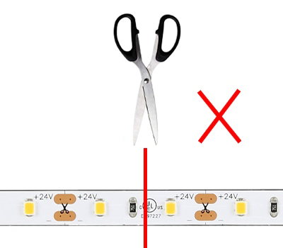 incorrect LED strip cutting