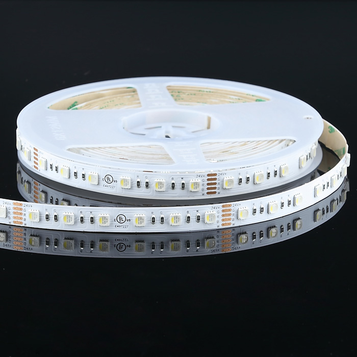 5050 24V RGBW+Neutral White 5000K Multi Color LED Strip Light, 60/m, 5m Reel